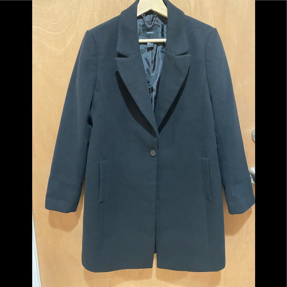 🔥Trench Coat Single Breasted Long Black Slim Med